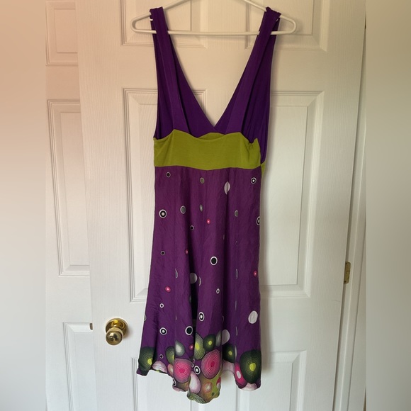 Whimsical Purple and Green Summer Dress - Picture 5 of 9